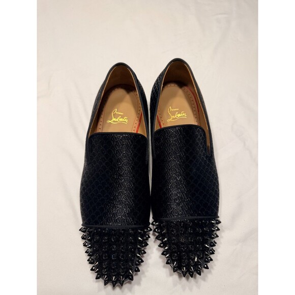 $1,200 Christain Louboutin "MARQUEES Spikeed" Black Loafer 9US (42) - Picture 1 of 6